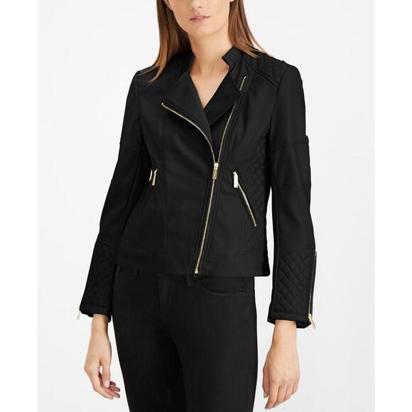 Calvin Klein Womens Faux Leather Moto Jacket Size S - Picture 1 of 1